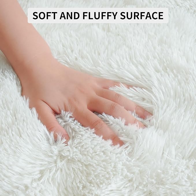 Soft 3x5 Small Bedside Rug Washable, Fluffy Shaggy Rugs - Image 6