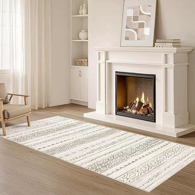 Nakagishi Boho 2x6 Runner Rug Machine Washable Rugs Non Slip Brown | Soft - Image 8