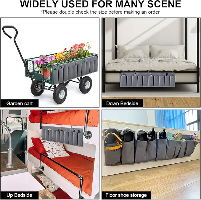 RVZONE RV Shoe Pockets 10 Pockets Heavy Hanging Bedside Storage Organizer - Image 5
