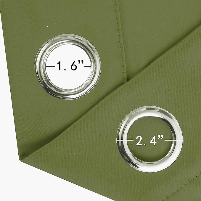 Olive Green Thermal Blackout Curtains/42 x 84 Inch/Set of 2 Panels Room - Image 6
