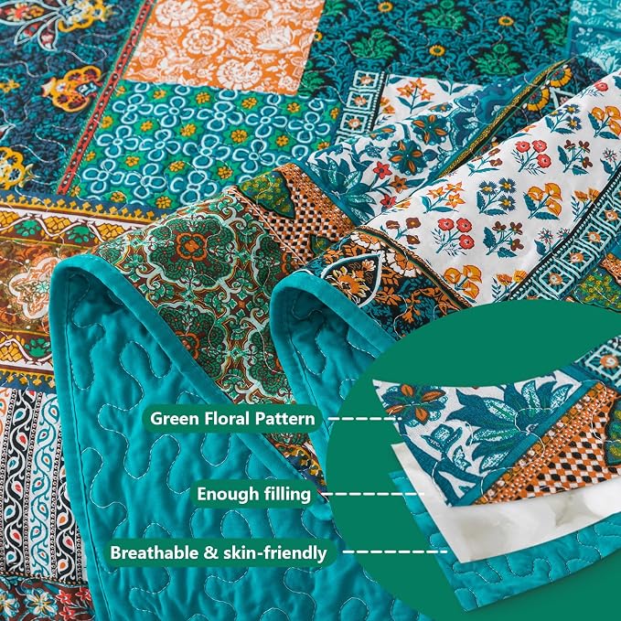 BEDIFANY 100% Cotton Cover King Size Quilt Set, Bedspread King Coverlet | Soft - Image 5