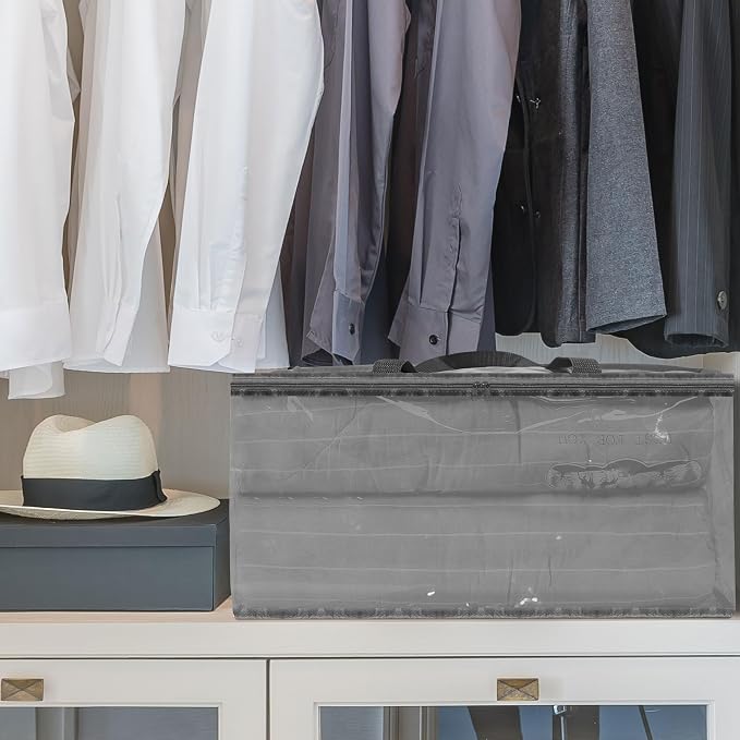 Grey 40L Clear Clothes Storage Bag - Image 6