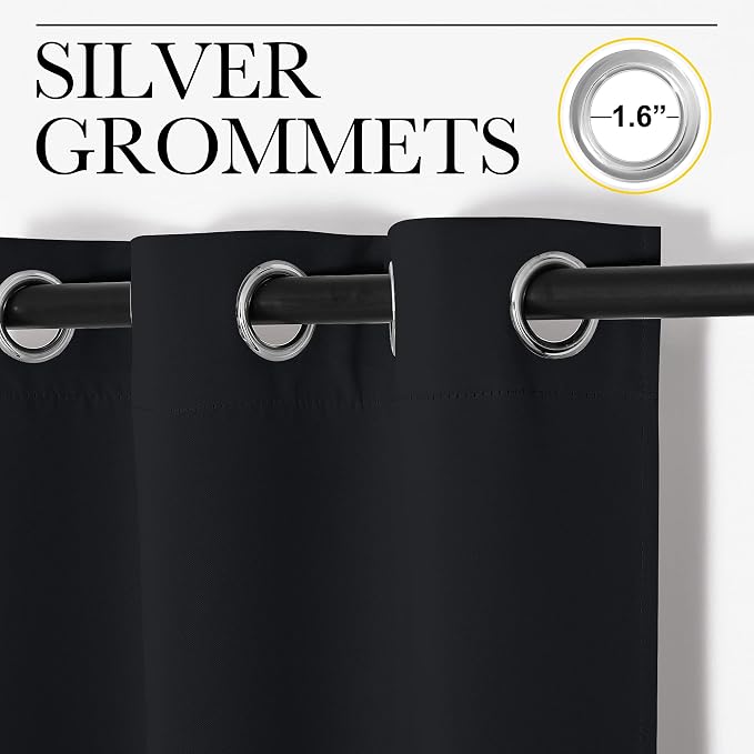 NICETOWN Bathroom Blackout Curtains and Drapes, 2 Panels, 55 inches Wide by 57 - Image 2