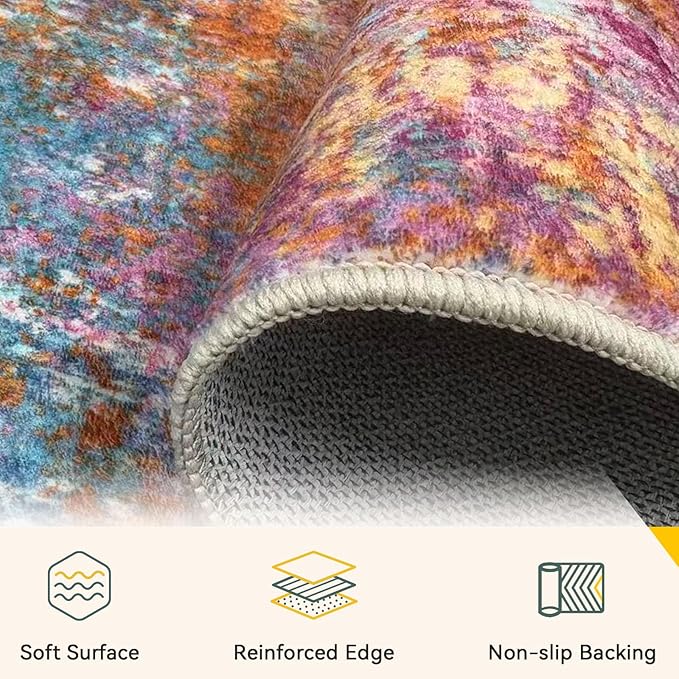 RELEANY Washable 2'x3' Abstract Area Rug - Image 4