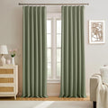 Light Sage Blackout Curtains Pinch Pleat Green Drapes 96 Inches Long 2 Pieces by KEQIAOSUOCAI