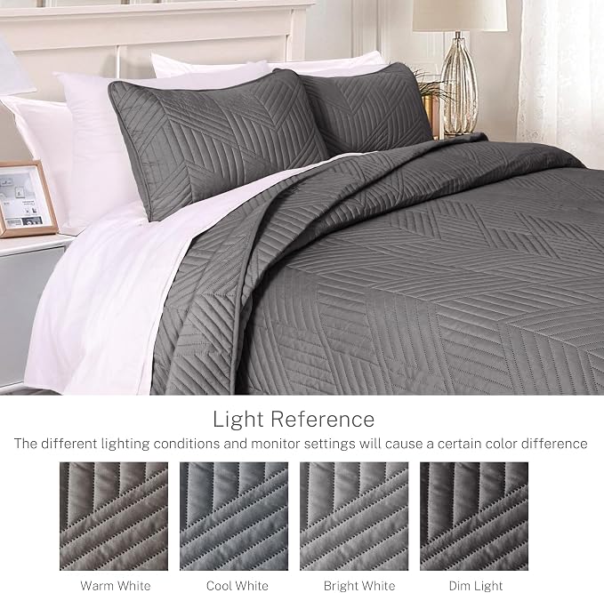 Exclusivo Mezcla Ultrasonic Twin Quilt Bedding Set, Soft Microfiber, Modern - Image 3