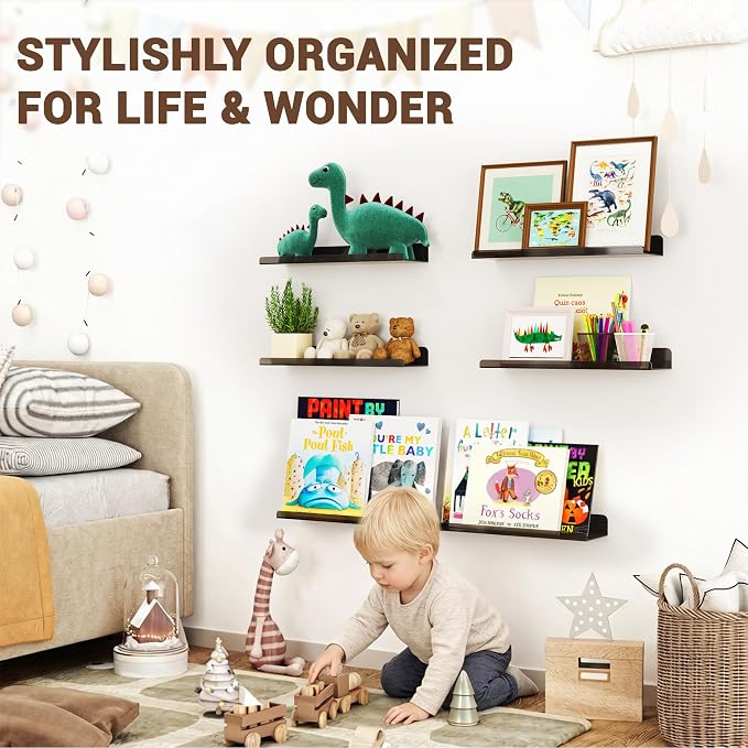 Qukaka Floating Shelves for Wall Decor, Living Room, Bathroom Decor, Nail - Image 4