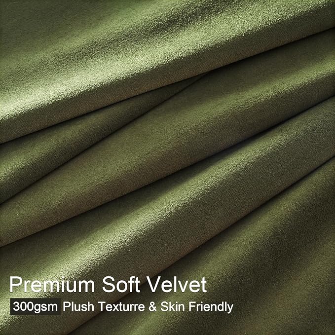 Dark Greem Velvet Curtains 108 Inches Long - Image 3