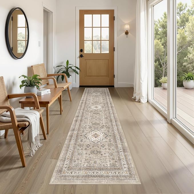 cotiled 2x8 Hallway Runner Rug for Entryway, Non-Slip Vintage, and Laundry Room by COTILED