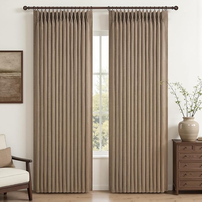 Blackout Rust Brown Pinch Pleat Curtains 84 Inch Long - Image 8