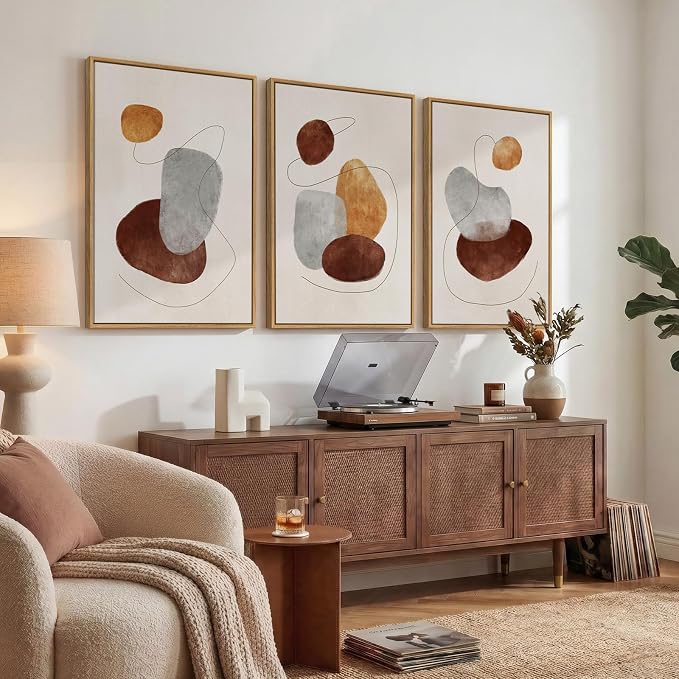 Large Neutral Abstract Canvas Wall Art - Image 2