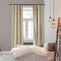 Soundproof 100% Blackout Curtains 96 inches, 3 Layers Thermal Insulated Back Tab Drapes for Door Window Nursery Divider Living Room, with Pin Hooks Beige 50x96 Inch 1 Panel