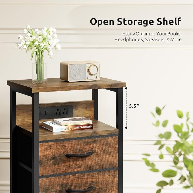 Lazzanto Night Stand with Charger Station - Image 7