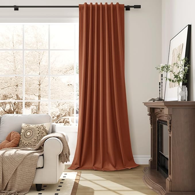 Terracotta Linen 100% Blackout Curtains - Image 4