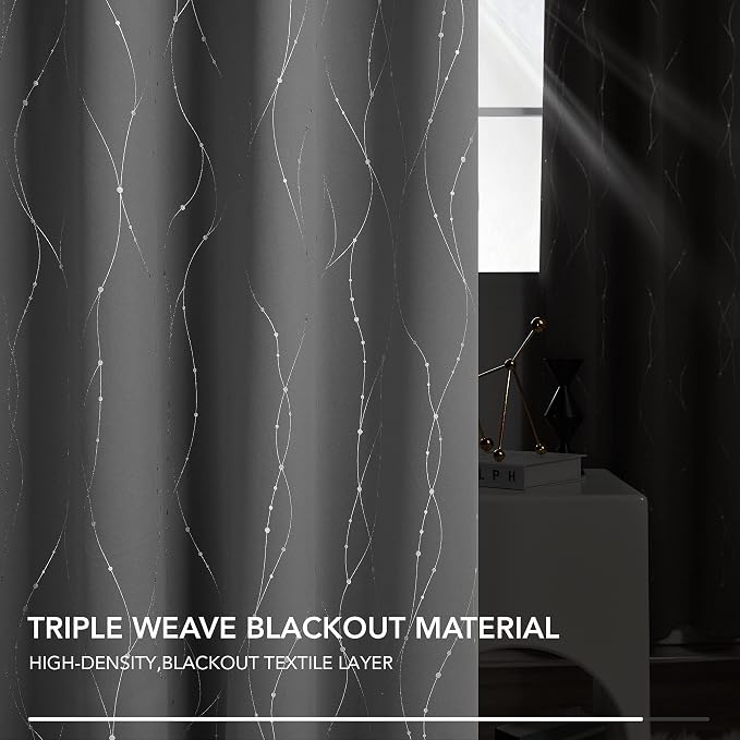 Deconovo Living Room Curtains 108 Inch Long, Thermal Insulated, Room Darkening - Image 7