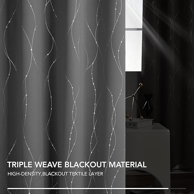 Deconovo Living Room Curtains 108 Inch Long, Thermal Insulated, Room Darkening - Image 6