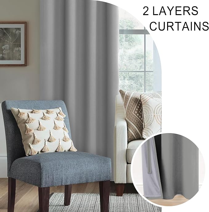 XWZO Full Shading Blackout Curtains 45 Inches Length - Image 5