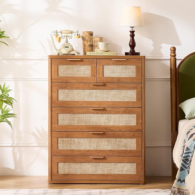 LEYAOYAO Rattan Dresser for Bedroom - Image 6