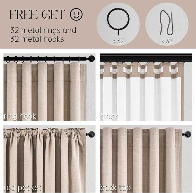 96 inch long blackout window curtains 2 Panels - Image 3