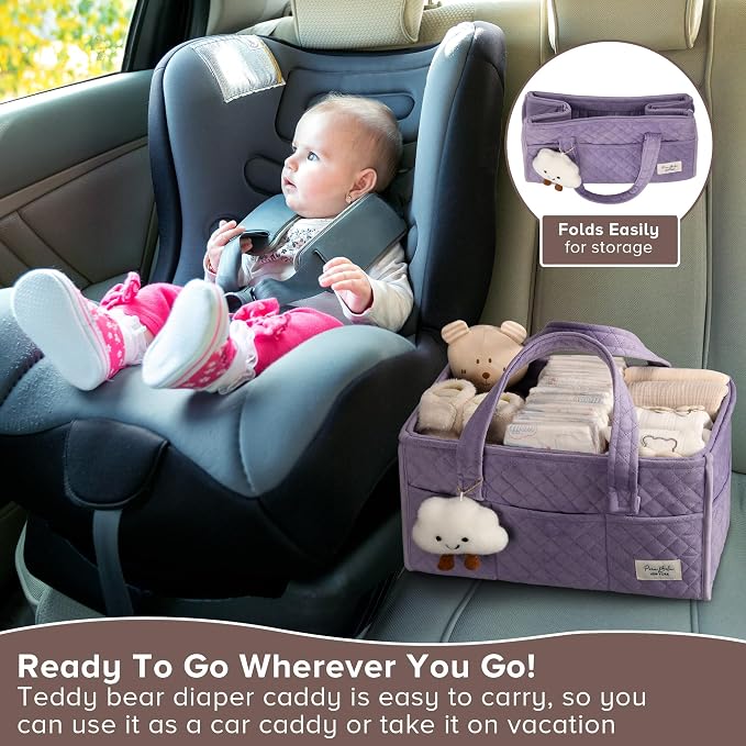 Baby Diaper Caddy Organizer, Baby Basket Shower Gift, Portable Changing Table - Image 3