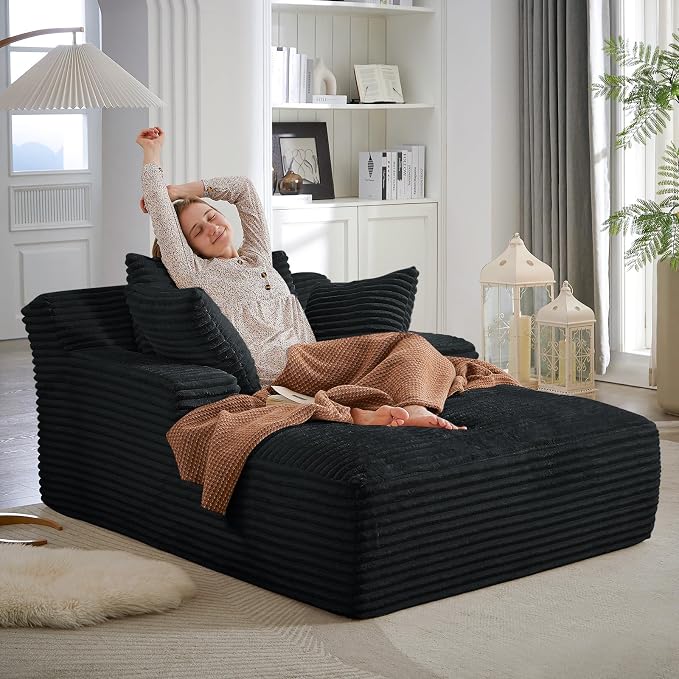 Oversized Chaise Lounge Chair Indoor, Comfy Fluffy Cloud Couch, Modern Deep - Image 6
