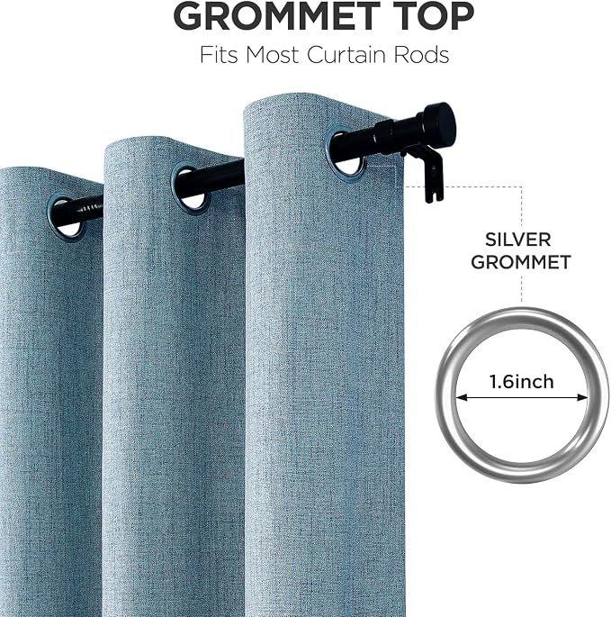 Joydeco Blackout Curtains 72 Inches Long 2 Panels Burg, Room Darkening Curtains - Image 5