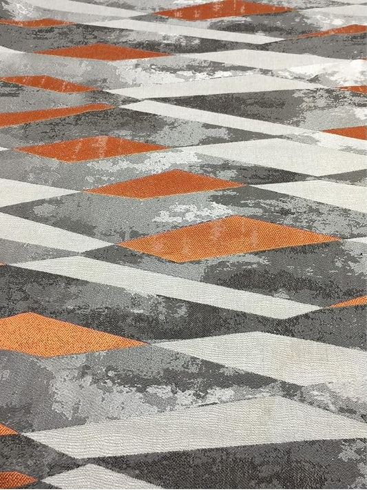 OctoRose 3 Side Zipper Upholstery Thick Linen Tweed-Diamond-Orange Grey, Twin Size Futon Cover Sofa DayBed Mattress Slipcover (Tweed-Diamond-Orange, Twin Size)