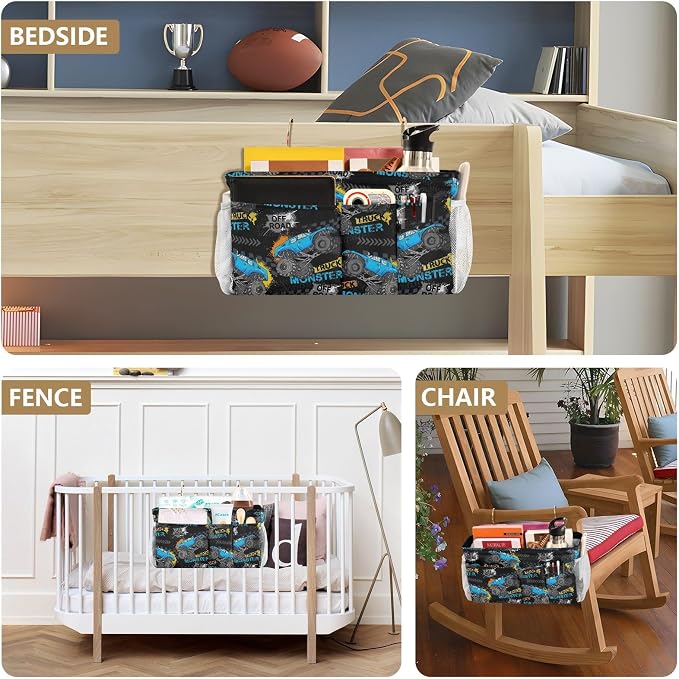 Monster Truck tag8 Bedside Caddy Storage Bag Bedside Organizer - Image 8