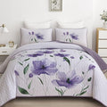Mybedsoul King Size Quilt Set Purple, Reversible Polyester Coverlet Set by Mybedsoul