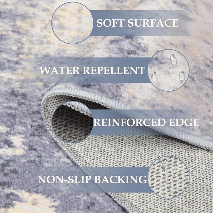 RELEANY Washable 9'x12' Abstract Area Rug - Image 2