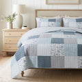 SLPR - Coastal Dream Cotton Quilt Set, Patchwork Bedding, Queen and 2 Shams | by SLPR