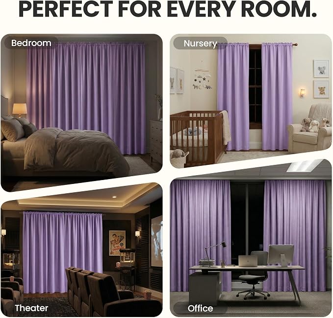 ECLIPSE Kendall Modern Blackout Thermal Rod Pocket Window Curtain - Image 4