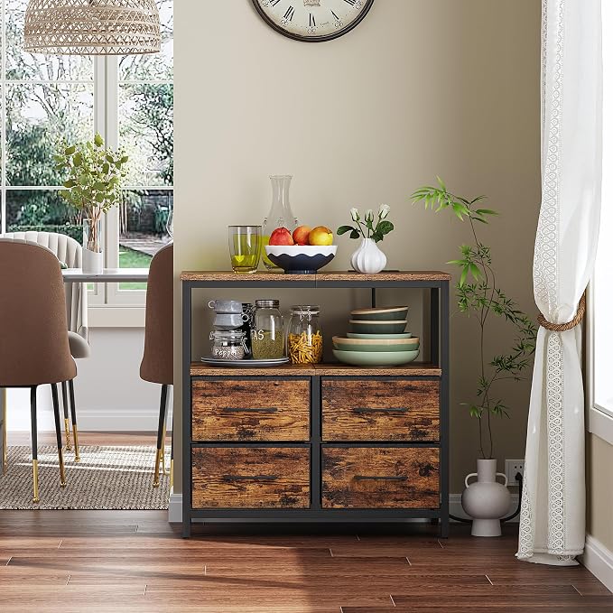 TUTOTAK Large Night Stand with Charging Station | Bedside Table with USB and - Image 7