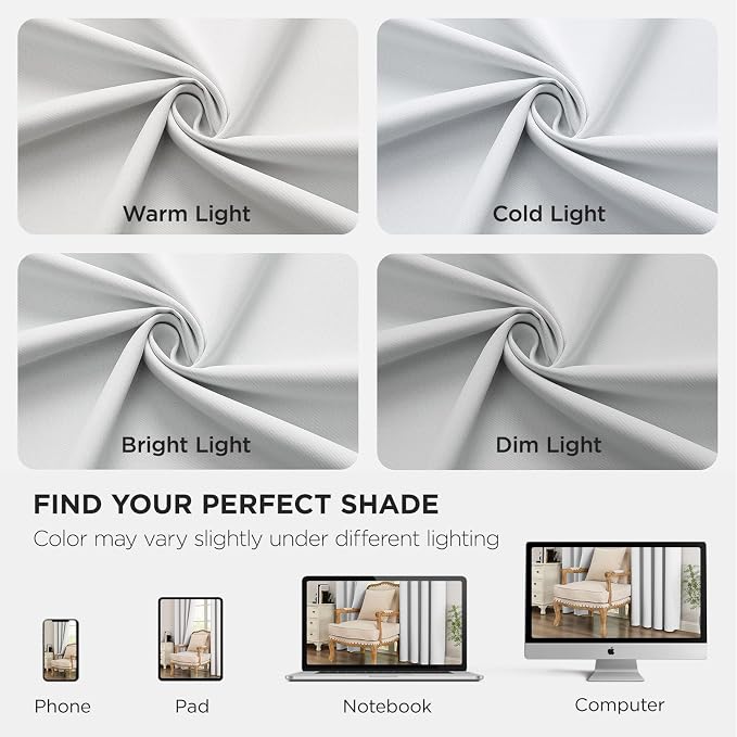Joydeco Blackout Curtains 63 Inch Length 2 Panels Set, Thermal Insulated Long - Image 9