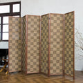 6 Panel Bamboo Room Divider, 5.6 ft Tall Double-Sided Folding Privacy Screen by PawlaBay