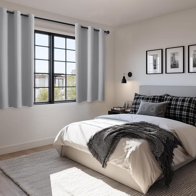 Short Blackout Curtains for Bedroom, 38 x 45 Inch | Thermal Insulated & Light - Image 6