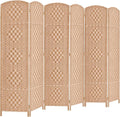 RHF Room Divider Panel, 6Panel Partition Room Dividers, Wall Divider, Natural | by RoseHomeFashion