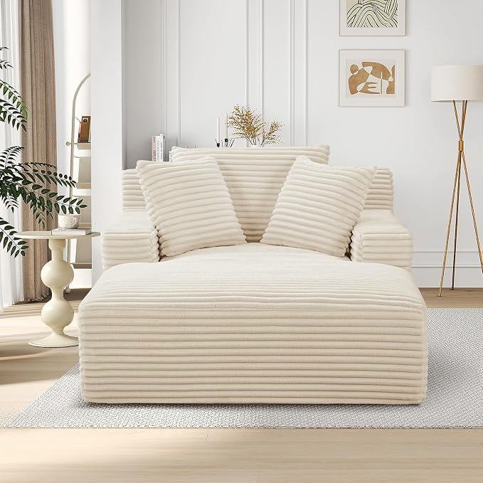 Oversized Chaise Lounge Chair Indoor, Comfy Fluffy Cloud Couch, Modern Deep - Image 8