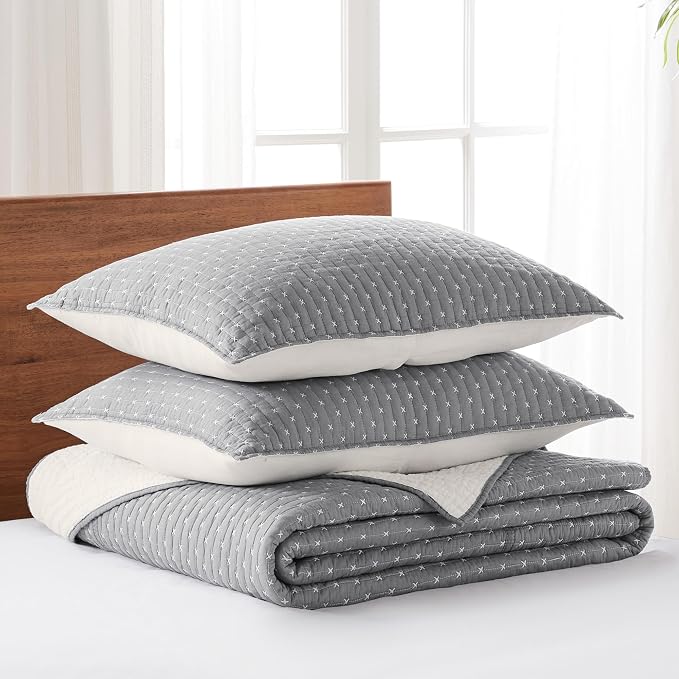 Levtex Home Cross Stitch Reversible Queen Bedspread Set - Image 3