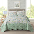 3-Piece Floral Quilt Super King Quilt Bedding Set, Ultra Soft & Fade Resistant by Travan