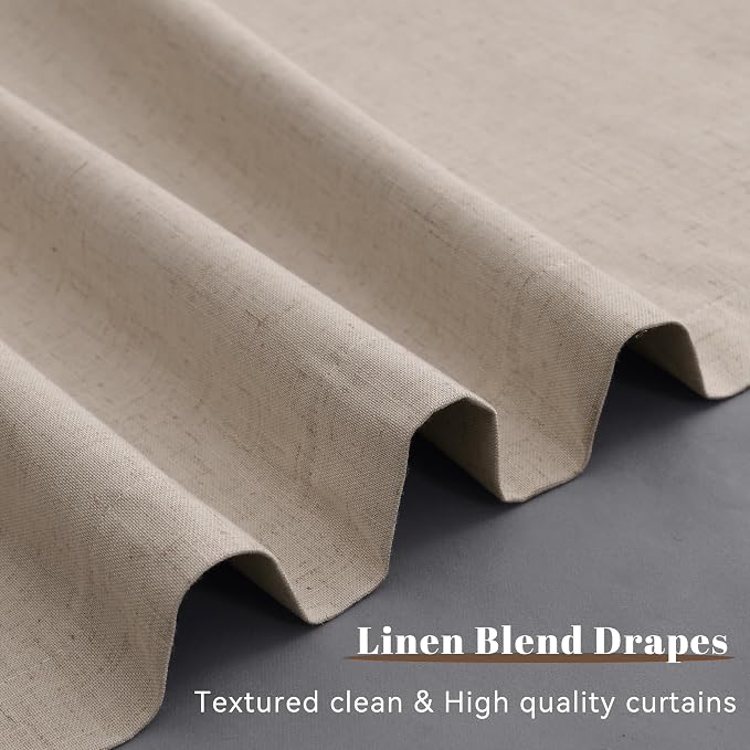 100% Blackout Linen Curtains 90 Inches Long - Image 8