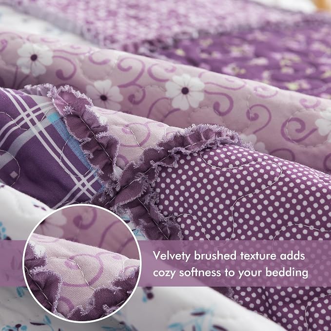 Etwel Lightweight Patchwork King Size Quilt Set - Image 3