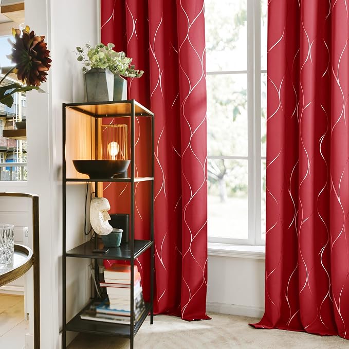Deconovo Curtains for Living Room, Pattern Blackout Curtains 84 Inches Long | - Image 3