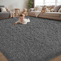 5x8 Area Rug for Living Room, Dark Gray Fluffy Shag Non-Slip Bedroom Rugs | by Unknown