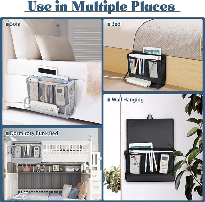 Bedside Caddy Organizer for Dorm Bed Rails - Image 6