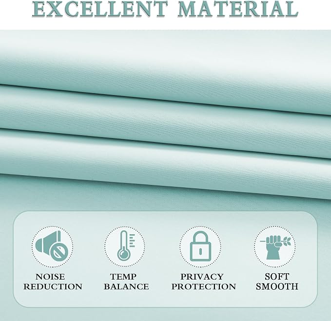 63 Inch Length Aqua Blackout Curtains - Image 3