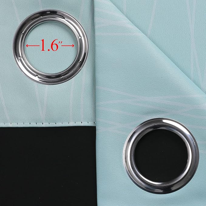 Aqua and Beige Ombre Blackout Bedroom Curtains 108 Inches | Thermal Insulated - Image 7