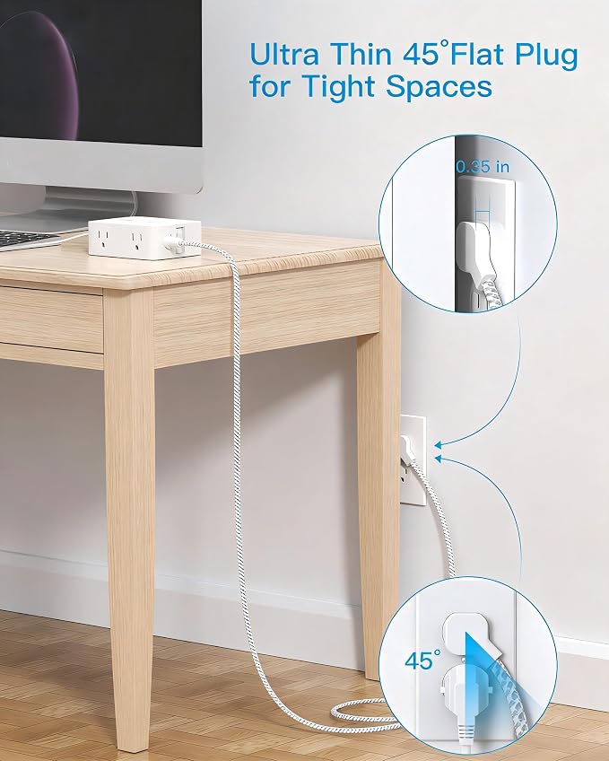 PD30W USB C Power Strip Surge Protector 15Ft, 1080J Desk Charging Station | 8 - Image 4