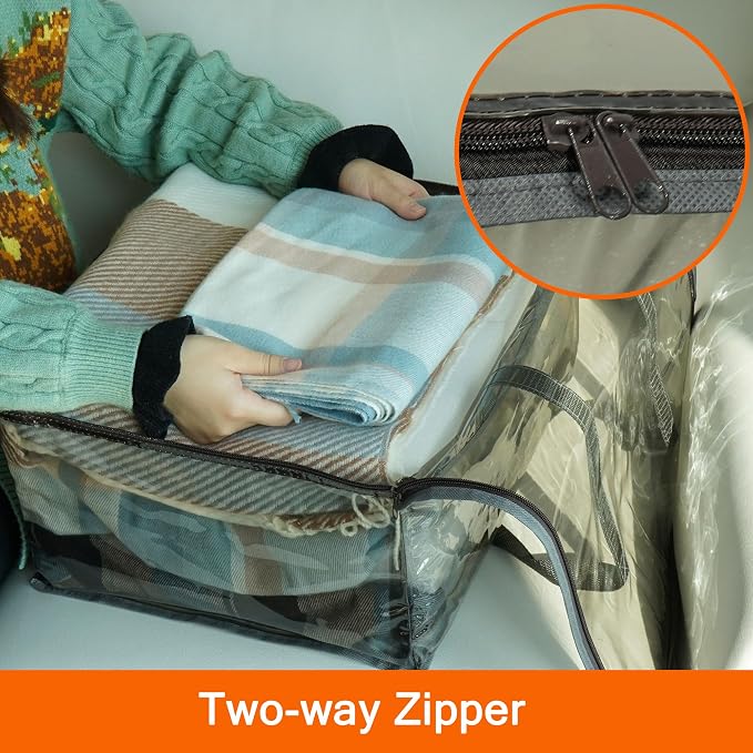 Grey 40L Clear Clothes Storage Bag - Image 5