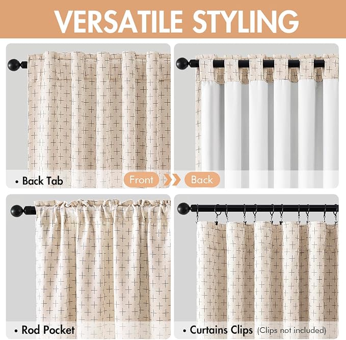 MIULEE 100% Blackout Decorative Linen Curtains - Image 2
